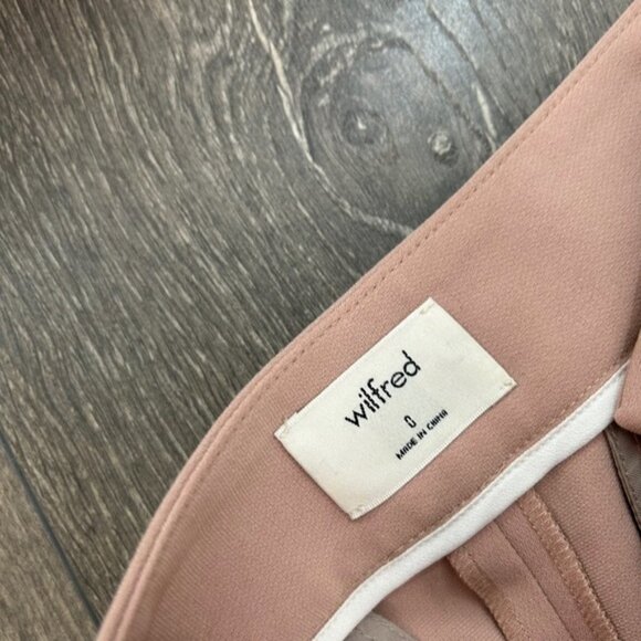 Aritzia Wilfred Feuille Pants Front Tie Belted Straight leg High Rise Waist Pink - Picture 9 of 15